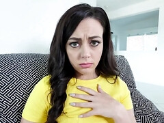 Brunette with small tits prolongs living in rented house by sex