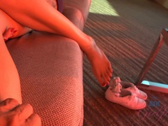 Cuarto de baño, Rubia, Penetracion con dedos, Novia, Pov, Pezones inflados, Coño, Calcetines