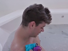 Tattooed tranny fucked in the ass by a man in missionary