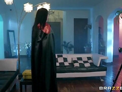 Emily Grey, Rachel Starr And Markus Dupree In Goth Goddess In Latex Boots And Stockings Spreads Legs Wide Open For A Fuck