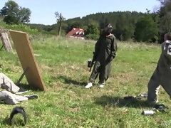 18, ブロンド, 茶髪の, アウトドア, ティーン, 三人