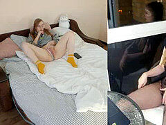 カップル, オナニー, 熟年, 淫乱熟女, 母, オーガズム, 現実, ティーン