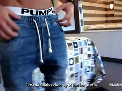 Spermaladung, Schwul, Maske, Masturbation, Solo