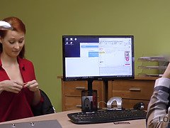 面接, フェラチオ, バック, ハードコア, Hd, お金, 赤毛, ティーン