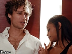 Zwart, Pijpbeurt, Stel, Diep in de keel, Erotisch, Hd, Interraciaal, Realiteit