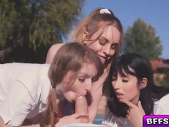 ブロンド, フェラチオ, 茶髪の, グループ, ハードコア, Hd, 現実