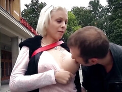 Enthousiasteling, Blond, Pijpbeurt, Sperma shot, Europees, Duits, Hardcore, Buiten