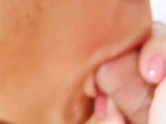 STEPMOM sucks my cock in CLOSE UP! High quality blowjob with a lot of cum in the mouth!