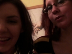 Stunning lesbians do some stripping with one another