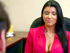 Spermaladung, Milf, Büro, Strümpfe, Ablutschen, Hure