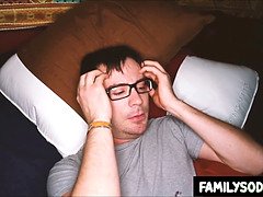 Stepbrother surprises Stepsister with his cock in her mouth