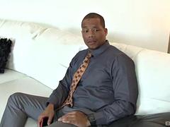 デカチン, 黒人, ブロンド, フェラチオ, イく瞬間, 黒人, 異人種間