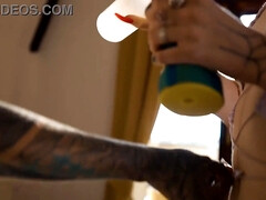 Doigter, Gothique, Lesbienne, Piercing, Chatte, Tatouage, Nénés, Jouets