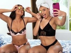 69, 茶髪の, キス, レズビアン, オナニー, オマンコ, ストリッピング, ティーン