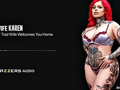 デカ尻, デカパイ, フェラチオ, カップル, イく瞬間, キッチン, タトゥー, 妻