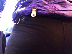 Big ass milf in black jeans a bus