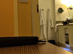 unaware MILF hotel bathroom hidden cam