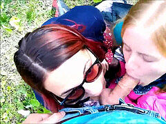 Минет, Сперма во рту, Европейки, Сперма на лице, Ласковые ручки, Сосущие, Втроем