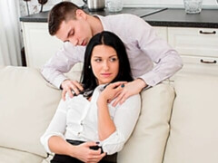 Grosser schwanz, Blasen, Braunhaarige, Lecken, Natürlichen titten, Dürr, Jungendliche (18+), Titten