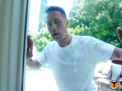 最高, アナル, お尻, 浴室, 衣服着たままセックス, 中出し, カワイイ, 黒人