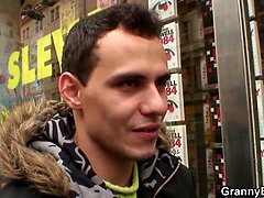 Fat bookworm bitch is picked up for play