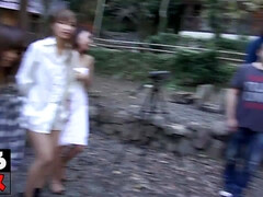 Asian teens outdoor group blowjob and fitness