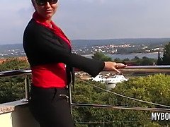 お尻, デカパイ, 茶髪の, 淫乱熟女, 母, 自然山雀, オマンコ, 義母