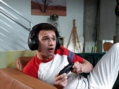 Tussi, Braunhaarige, Kehlenfick, Schwanz, Handjob, Hd, Pornostars, Titten