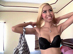 Asiático, Mamada, Corrida, Pequeña, Afeitado, Flaco, Tailandés