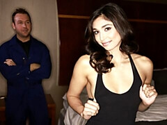 Slaapkamer, Grote kont, Grote lul, Pijpbeurt, Bruinharig, Natuurlijke tieten, Tiener, Tieten likken