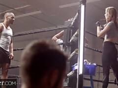 ダブル開発, ジム, ハードコア, 3p男男女, 剃毛, スポーツ, 三人, オッパイの