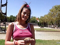 GERMAN SCOUT - FIT SPIC TEENAGE PENELOPE LET PUFFY KNOCKERS SLIP AND TALK TO NAIL AT MODEL JOB - Penelope spunk