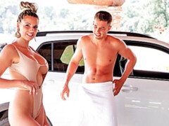 アナル, デカ尻, デカパイ, ブロンド, フェラチオ, 手コキする, 淫乱熟女, 剃毛