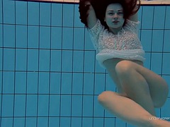 Chica, Morena, Fetiche, Estrella porno, Público, Ruso, Tetas, Bajo el agua