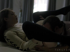 アメリカ人, フェラチオ, 茶髪の, 家族, 開帳, キッチン, なめる, オッパイの