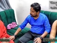 素人, ぽっちゃり, フェラチオ, 中出し, イく瞬間, インド人, オマンコ, 三人