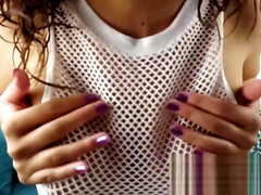 Step Sister Wets Her Pants during Dildo Masturbation session - teen 18+ And Squirt