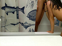 Homemade douche romp with steamy asian girlfriend