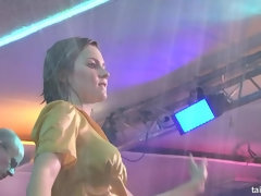 ブロンド, 衣服着たままセックス, 女, レズビアン, パーティ, シャワー, ストッキング, 濡れ