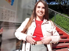 Amateur, Americano, Chica, Morena, Polla, Al aire libre, Público, Tetas