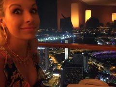 Amateur, Blonde, Sucer une bite, Robe, Branlette thaïlandaise, Petite amie, Branlette thaïlandaise, Nénés