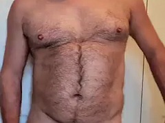 Tir de sperme, Homosexuelle, Poilue, Masturbation, Solo
