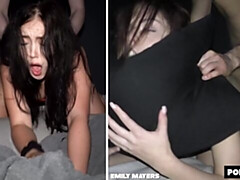 Gros cul, Grosse bite, Sucer une bite, Brunette brune, Seins naturels, Pov, Adolescente, Nénés