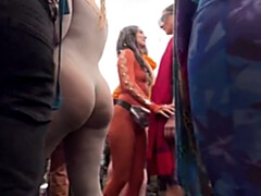 お尻, デカ尻, ブロンド, ぽちゃ, 自家製, 公共