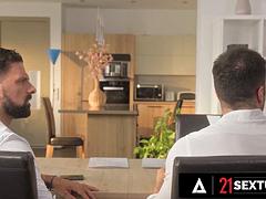 アナル, デカパイ, ブロンド, フェラチオ, グループ, ハードコア, Hd, 三人