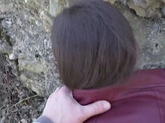 Chica, Mamada, Al aire libre, Pov, Realidad, Flaco, Puta, Chupando