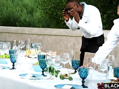 Grote lul, Sperma, Diep in de keel, Lul, Interraciaal, Rijden, Zuigen, Trio