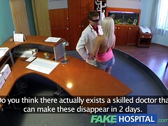 Blonde bombshell gets a thorough examination from dirty doctor in fakehospital