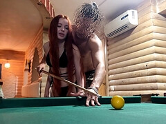 Dive into a real couple's wild billiards session with intense desire.