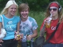 18, 美女, グループ, パーティ, 小柄, ティーン, オッパイの